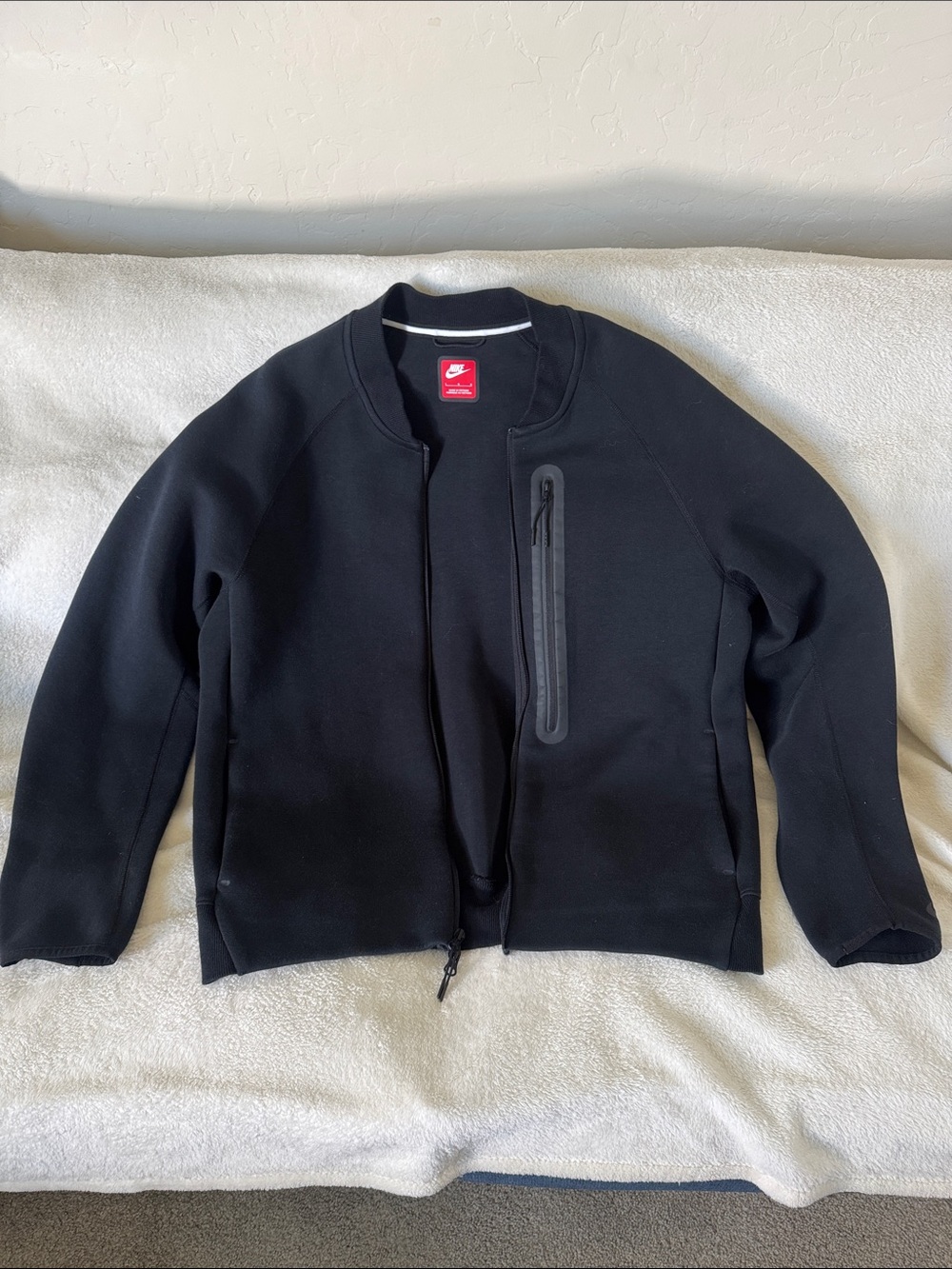 Nike Black Bomber Jacket with Vertical Zip Pocket